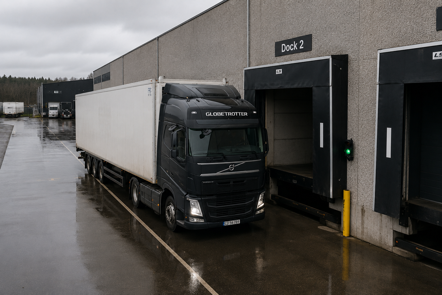 Truck arriving at Dock 2
