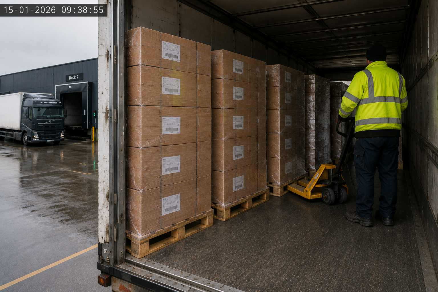 Pallets 8 to 11 during the final loading sequence
