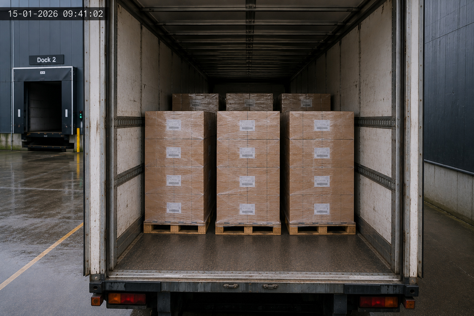 Completed loading with a full pallet view